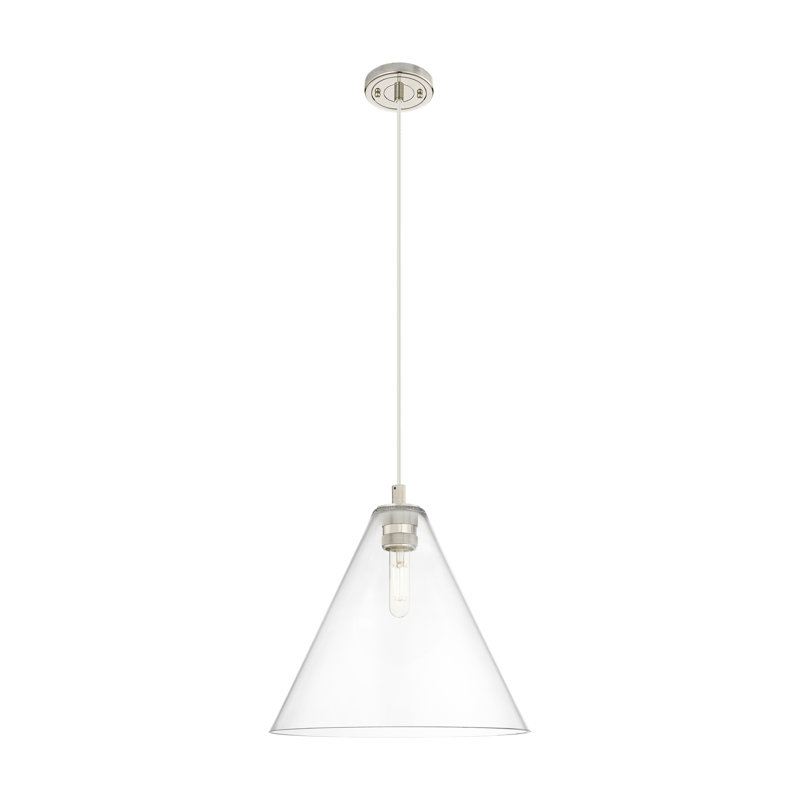 Kehlani - Luminaire suspendu 1 corde Berkshire, H 128,75 po x l 16 po x P 16 po, Nickel poli