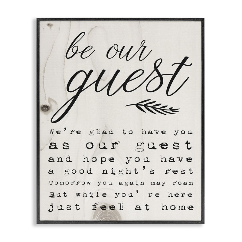 «Be Our Invité Poem Cursive», impression, Giclée encadrée noir minuit, H 20 po x l 16 po