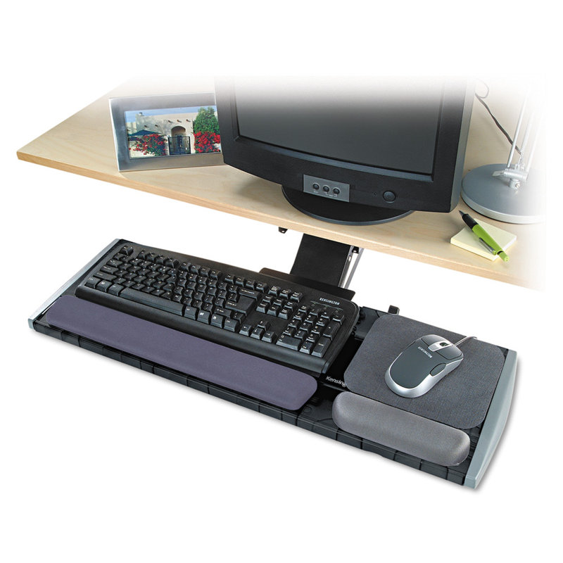 Adjustable Black Modular Keyboard Platform with Wrist Pillow