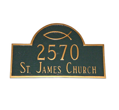 Ichthus Classic 2-Line Lawn Address Sign