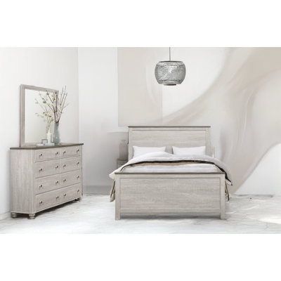 Alfreda Antique White Panel Bedroom Set