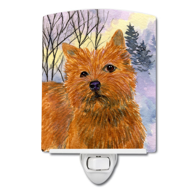Éclairage de nuit en céramique norwich terrier