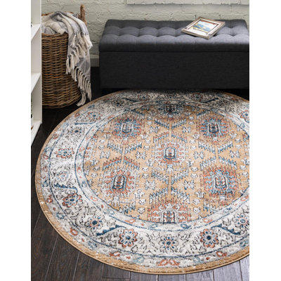 Tapis traditionnel jaune / ivoire