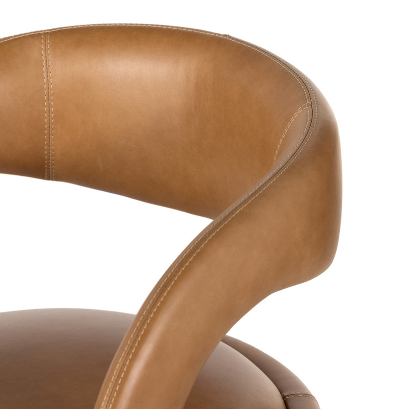 Geoffrey Counter & Bar Stool, Bar Stool (30.51" Seat Height), Sonoma Butterscotch/Top Grain Leather