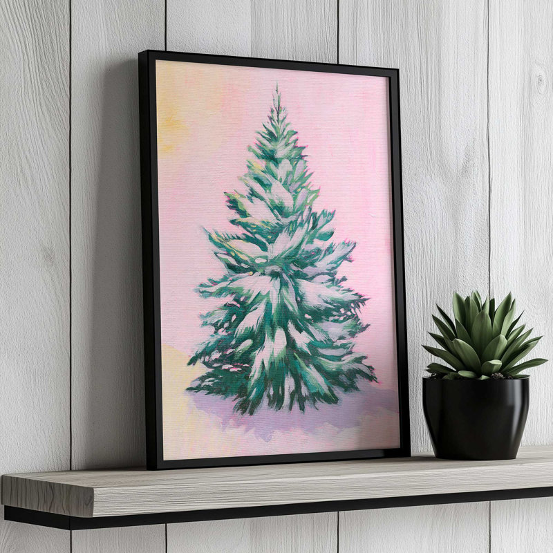 «Tinsel Tree I» par Grace Popp, reproduction d'art, H 12 po x l 8 po, Cadre ouvert sans passe-partout, Blanc