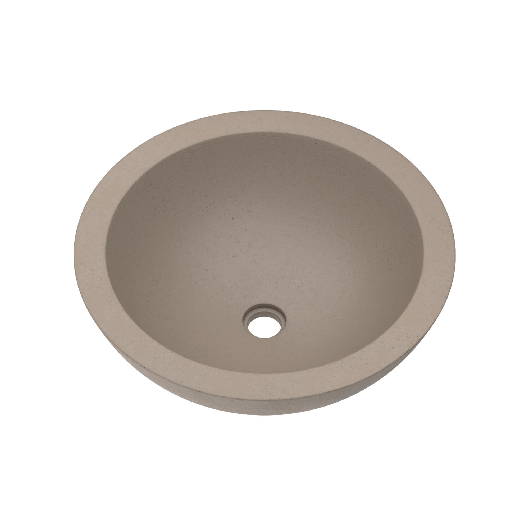 Morro Concrete Handmade Circular Vessel Bathroom Sink, Earth