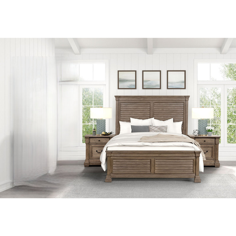 Ensemble de chambre à coucher 3 pièces Transitional, Grand lit