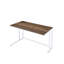 Bureau d'écriture rectangulaire en noyer et blanc avec port USB intégré Tyrese-1572220936