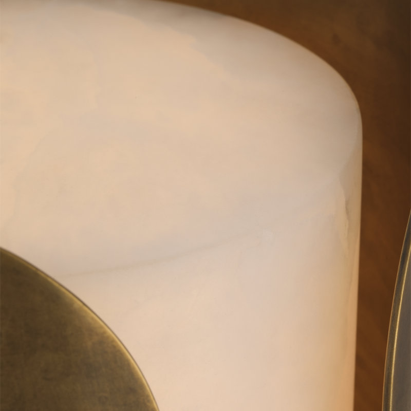 Anne-Marie Barton Armise 18" Sconce with Alabaster, 14" H x 7" W x 7.75" D, Mottled Brass