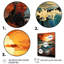 Orange orange, vagues japonaises au coucher du soleil - art mural coucher de soleil côtier-579820434-579820459