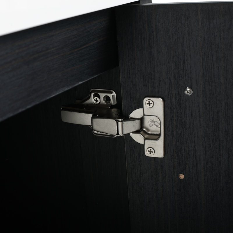 Meuble-lavabo autoportant élégant de 24 pouces - Meuble châtaignier noir avec rangement pratique
