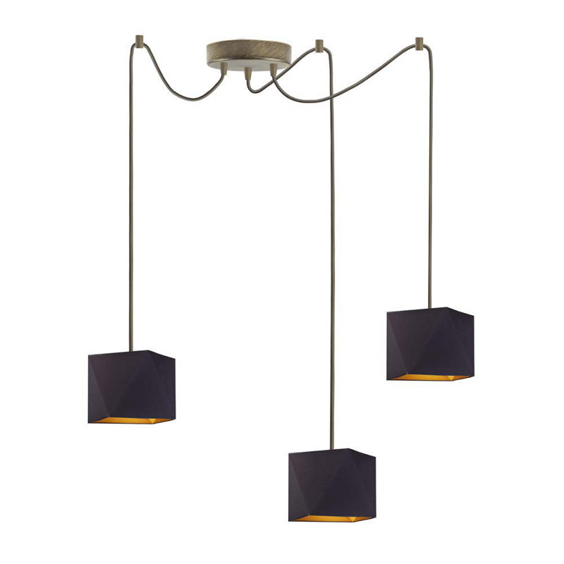 Aeralyn 3 - Light Novelty Pendant, Black, Gold