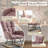 Modern Tufted Teddy Fleece Rocking Chair with Side Pocket, Glider Chair for Nursery & Living Room, Comfy Upholstered Rocker with Wood Sled Base& Metal Frame( Pink)-834800444