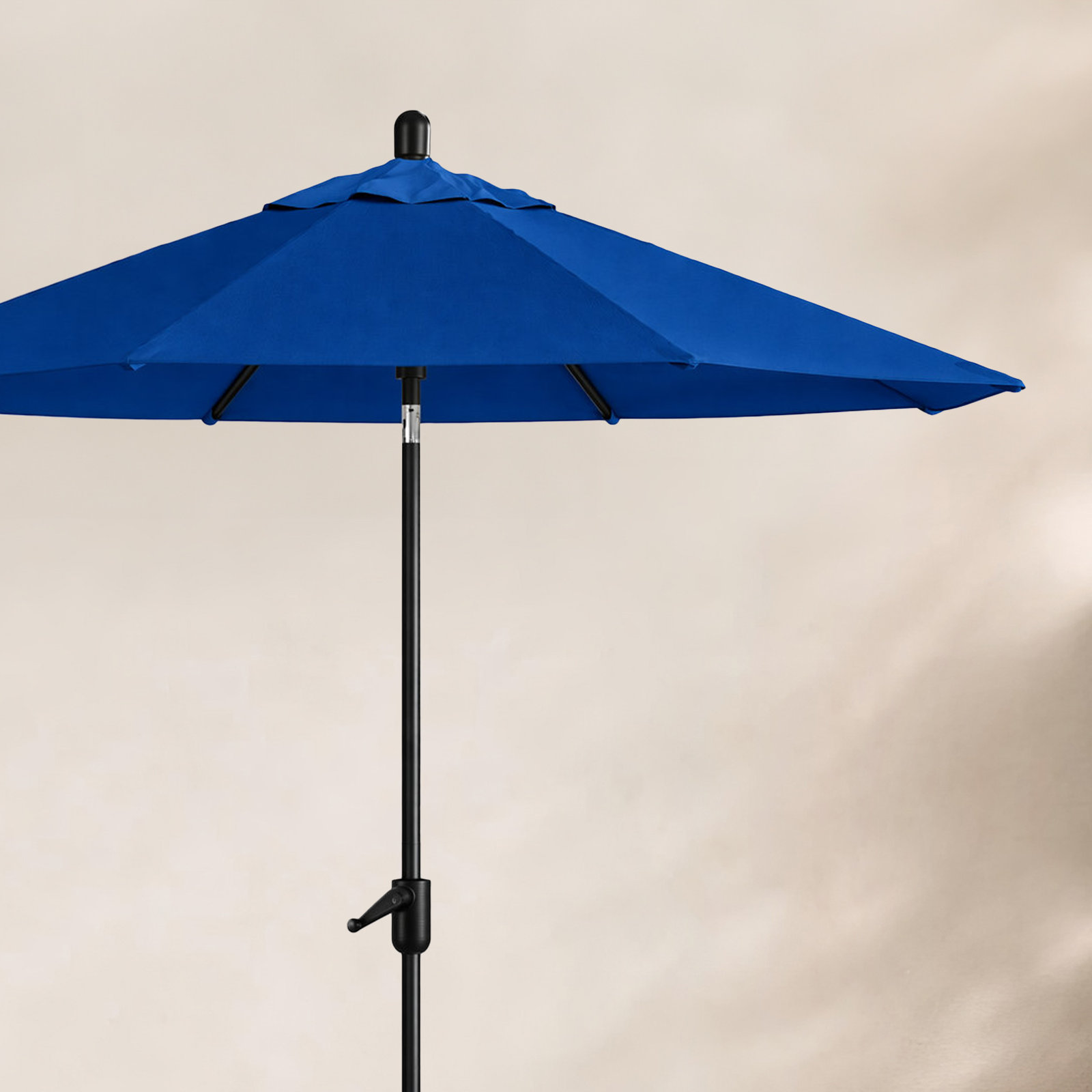 Natalie 8.7' Sunbrella® Market Umbrella, Black Sapphire, Canvas Pacific Blue Sunbrella® Canvas