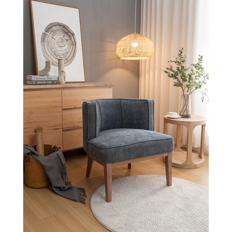 Fauteuil demi-tonneau Karoll, Mélange de polyester gris, 1