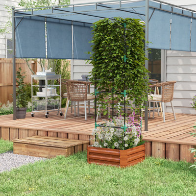 Lit de jardin surélevé galvanisé Outsunny