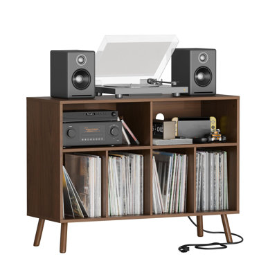 Record Player Stand With Vinyl Storage Cabinet by 17 Stories