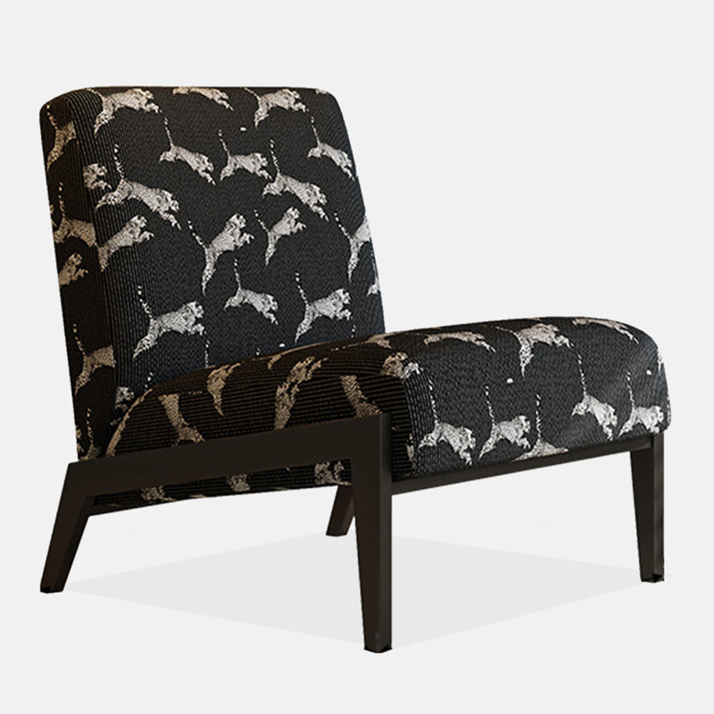 Chaise longue en tissu jacquard de style rétro, convenant au salon et au balcon