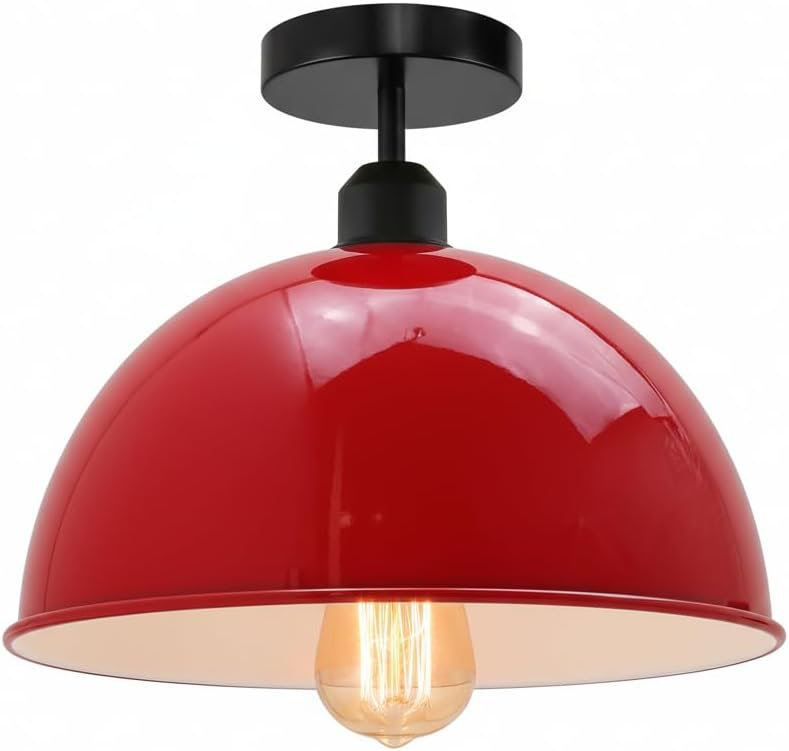 Plafonnier encastré dôme en métal E26, Red