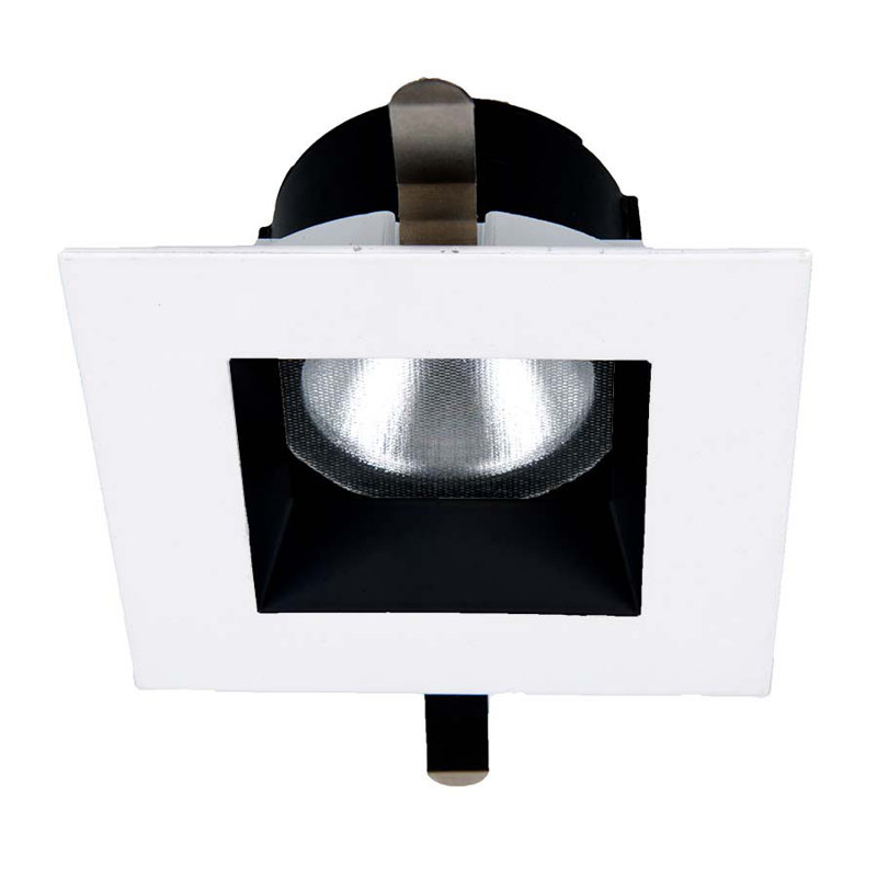Aether LED 2.38" Square Recessed Trim, Black/White, Flood, 2700K/85
