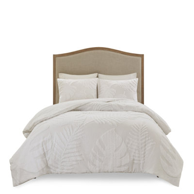 Ensemble d'édredon 3 pièces en coton et chenille capitonné