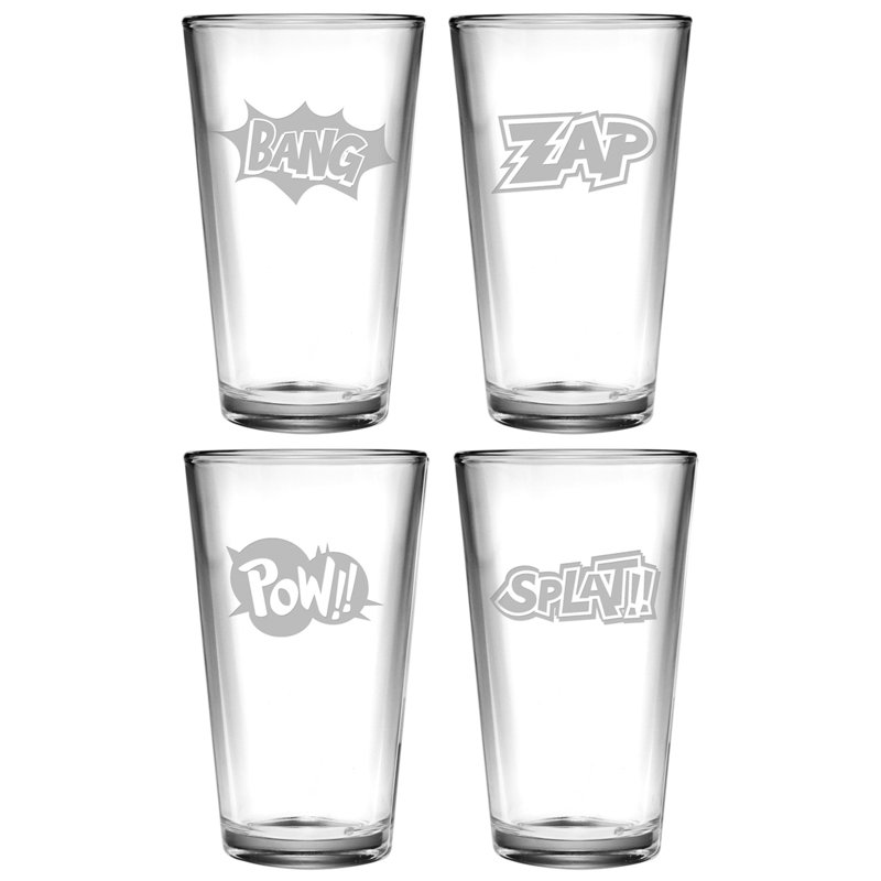 Verre en forme de pinte 16 oz comic chaos