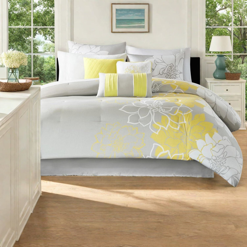 Elegant Comfort Bedding Sets, Cotton Sateen, Floral Design For Home