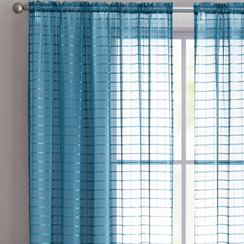 Meryn Sheer Curtain Pair, Teal