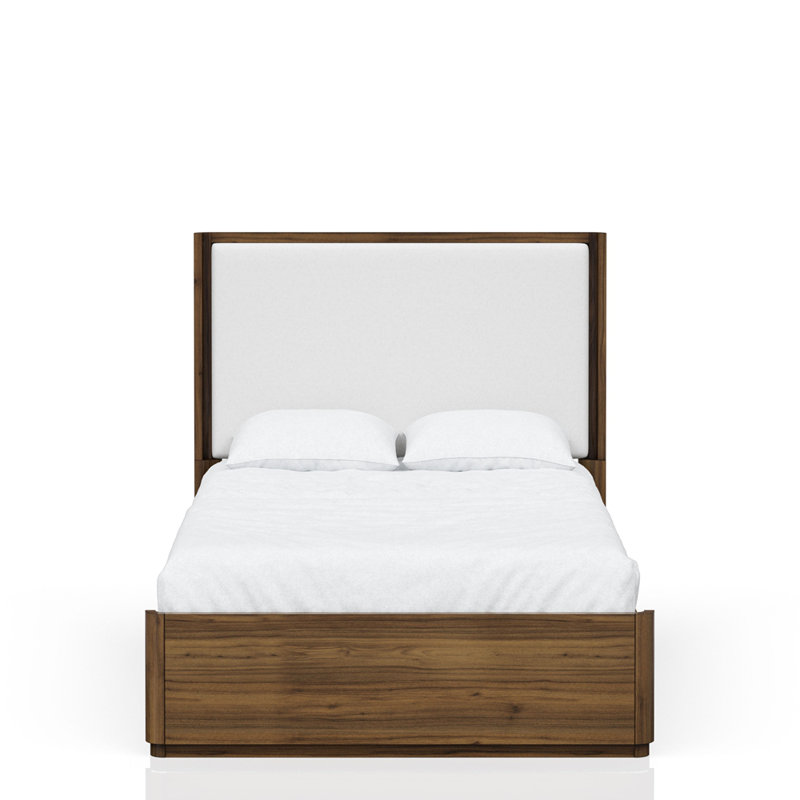Grand lit tapissier en noyer