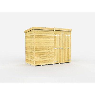 8ft x 4ft Pent Shed - Double Door without Windows