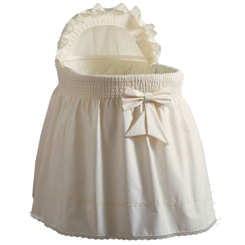 Jeannette Cotton Blend Bassinet Bedding Set, Ecru