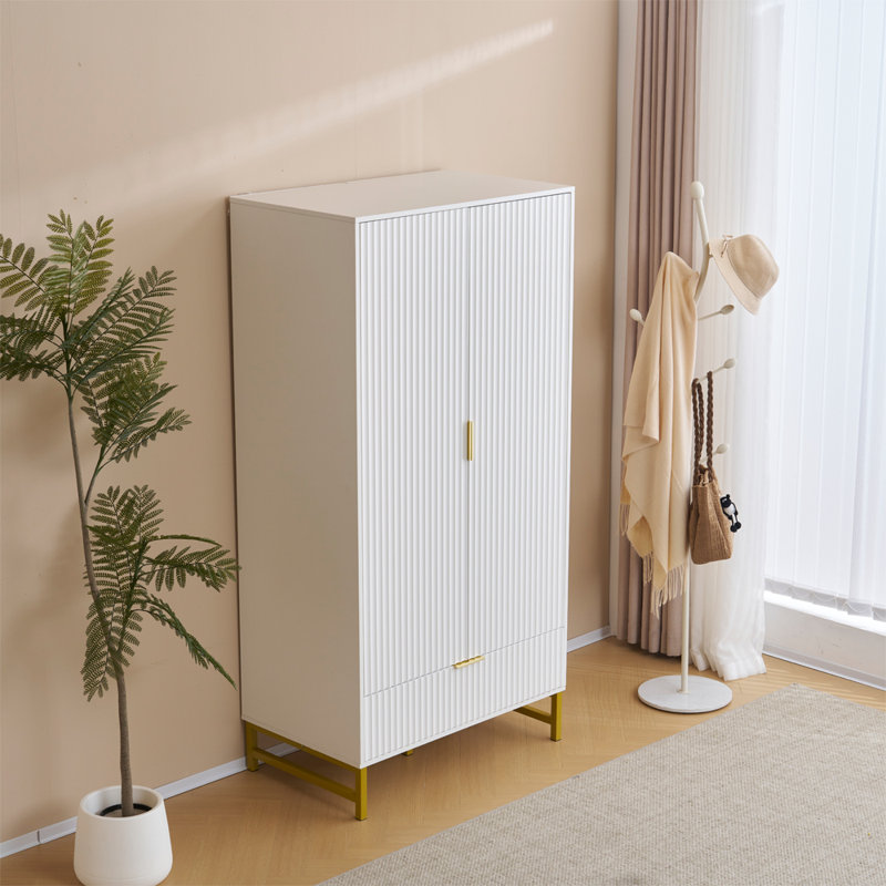 Majzara 2 Door Manufactured Wood Wardrobe, White