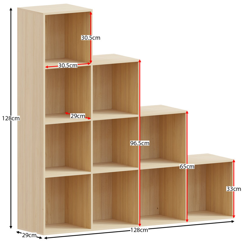 128cm H x 128cm W Cube Bookcase, Oak