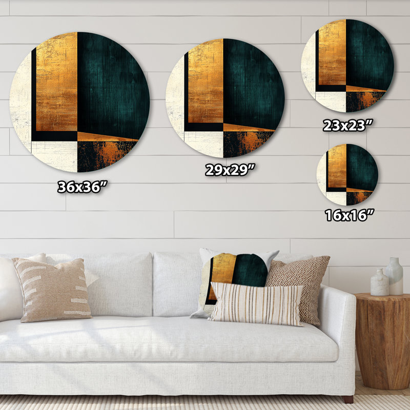 Cora - art mural moderne en métal rond, H 36 po x l 36 po