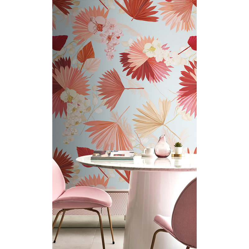 Funky Decor Mural Floral Wallpaper, 114" W x 76" L