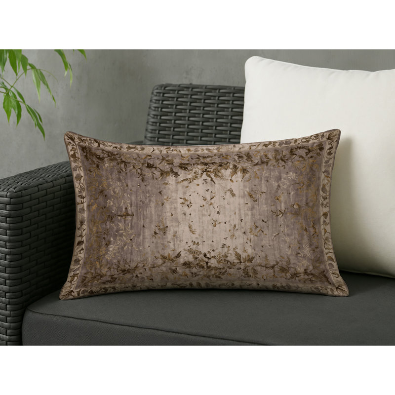 Coussin décoratif intérieur et extérieur Modern, Rectangle H 20 po x l 14 po, Gris floral 99