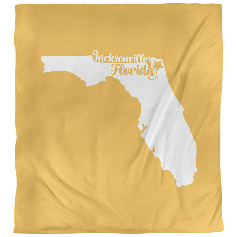 Housse de couette jacksonville floride, Jaune, Polyester brossé