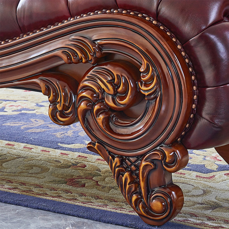 Banc rembourré en cuir véritable
