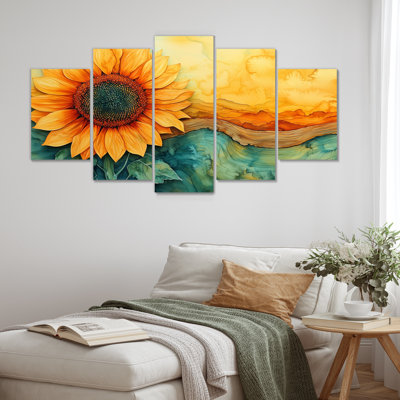 Brandes - Sunflowers Wall Decor - Traditional Wall Art 5 Piece