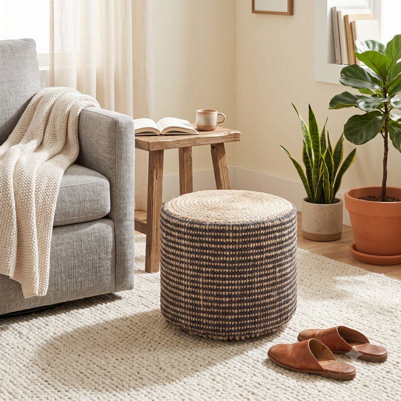 Repose-pieds Larho, Natural/White