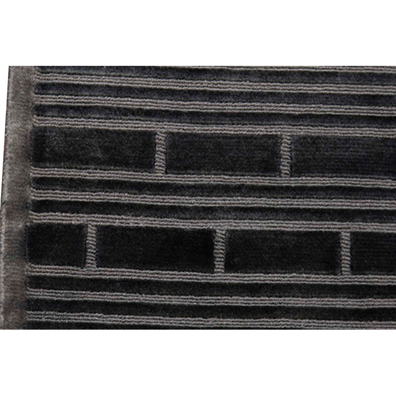 Tapis noir de haute qualité noué à la main