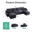Ensemble de canapé modulaire: Très grand canapé sans cadre en forme de U avec repose-pieds, aucun assemblage requis-35002625-230319767