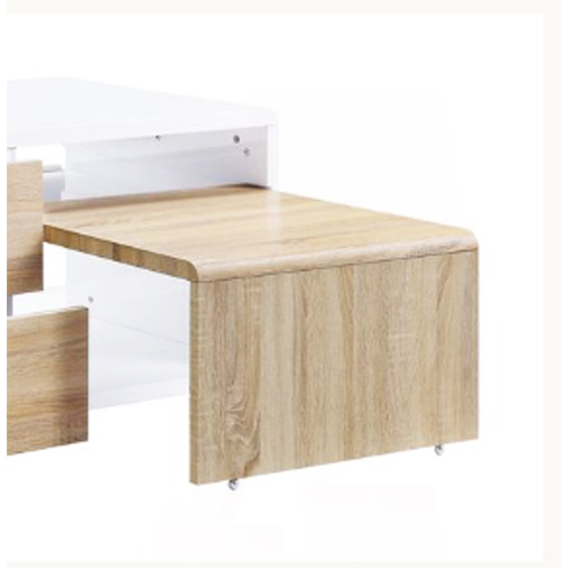 Table basse blanche à finition ultrabrillante