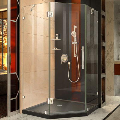 Cabine de douche à charnière néo-angle 40 "x 74,75" avec base incluse DreamLine Prism Lux