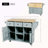 Kitchen Cart With Rubber Wood Drop-Leaf Countertop ,Cabinet Door Internal Storage Racks,Kitchen Island On 5 Wheels With Storage Cabinet And 3 Drawers For Dinning Room-1381994251