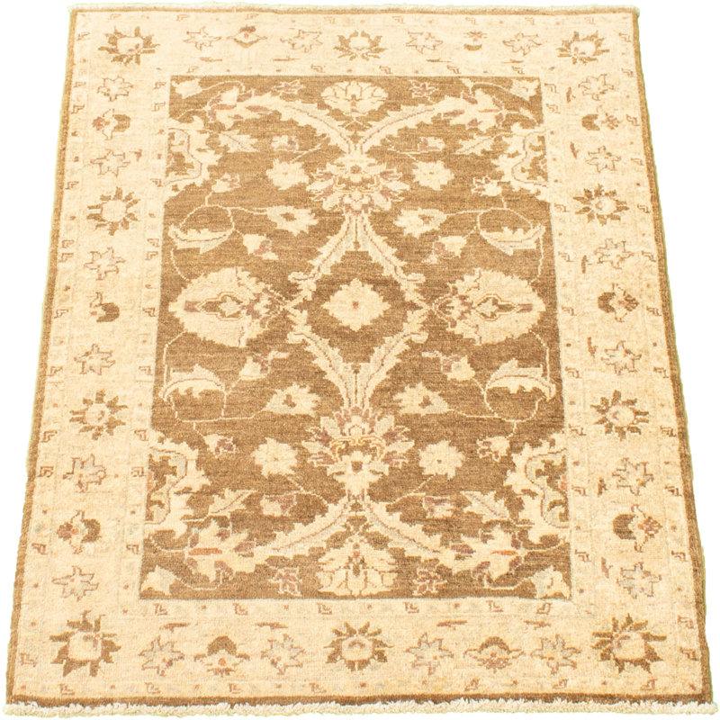 Tapis décoratif en laine de conception unique 3 pi 4 po x 4 pi 9 po noué à la main new age chobi