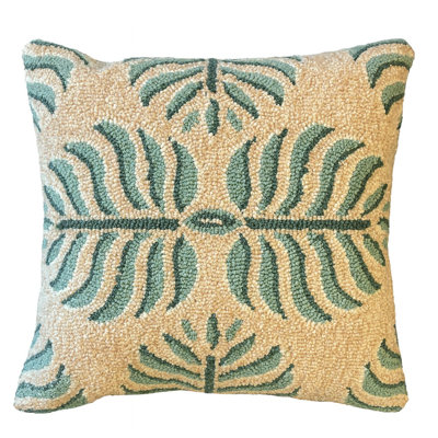Coussin Geo Palm crème 18 x 18