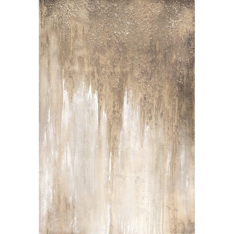 Gold And White Sand - Wrapped Canvas Painting, 122cm H x 81cm W x 3.8cm D