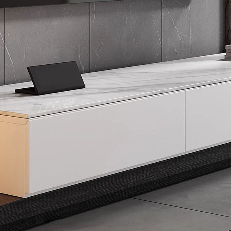 Simple rock slab storage coffee table TV stand