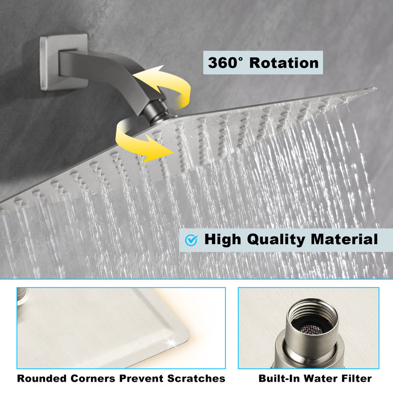Rain Fixed Shower Head, Brushed Nickel